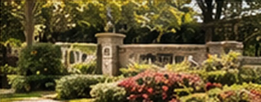 Landscaped neighborhood entrance